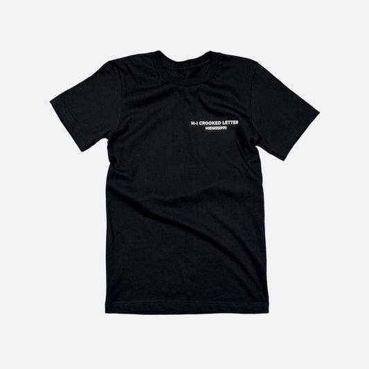 M-I Crooked Letter Unisex Black Short Sleeve T-Shirt